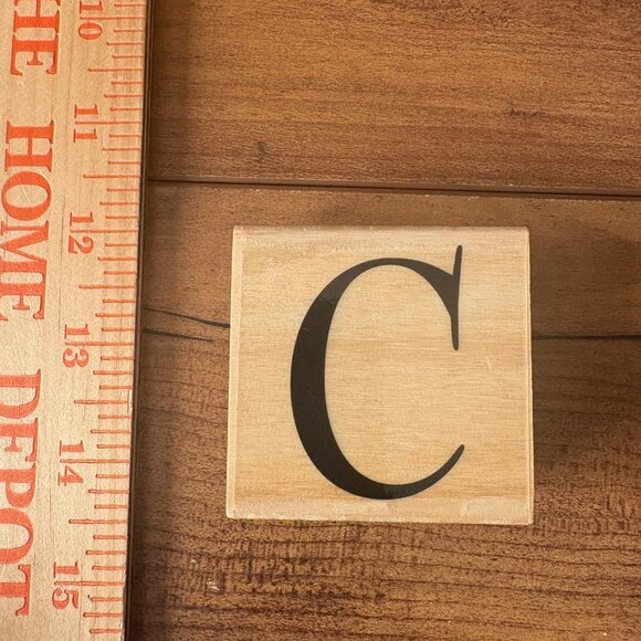 Wooden Stamp Monogram Capital Letter 'C' NOS 2.5" - Picture 3 of 3